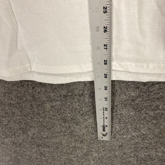 Gildan T-Shirt Women XL White Lips Print Crew Neck Short Sleeve Cotton Casual - Picture 5 of 6